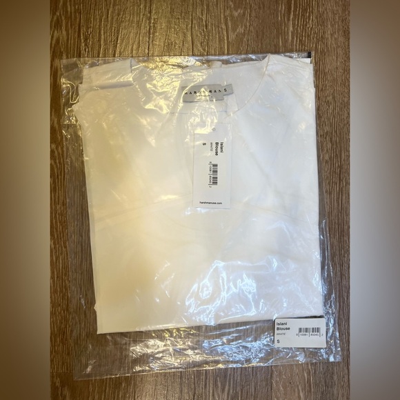NWT Harshman Los Angeles White Islani Blouse Small - Picture 2 of 2
